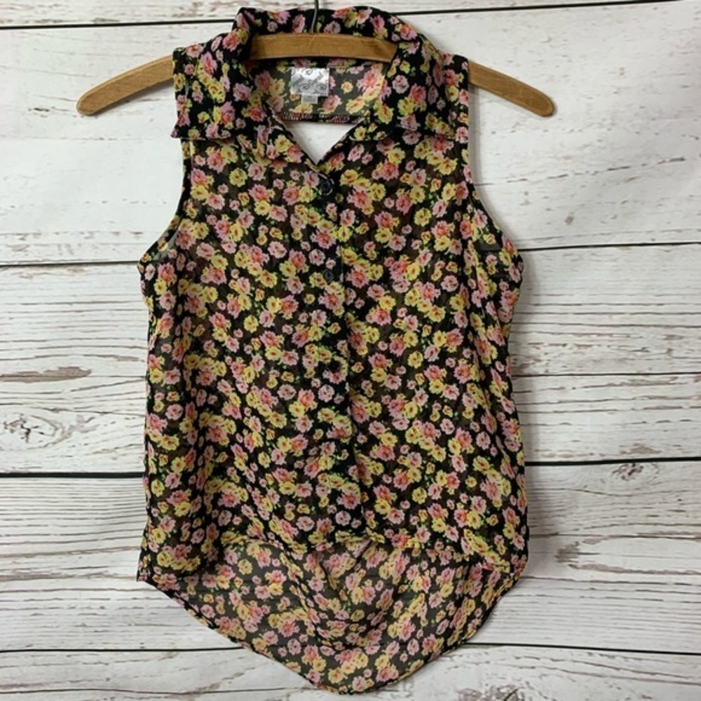 NWOT Disney D-Signed Floral Button Down Tunic